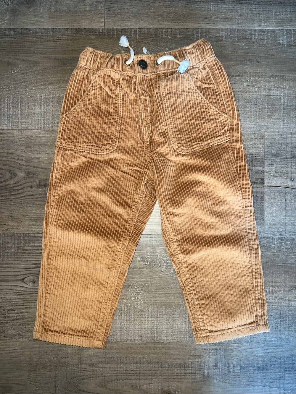 Kids Corduroy Pull-On Pants in Tan